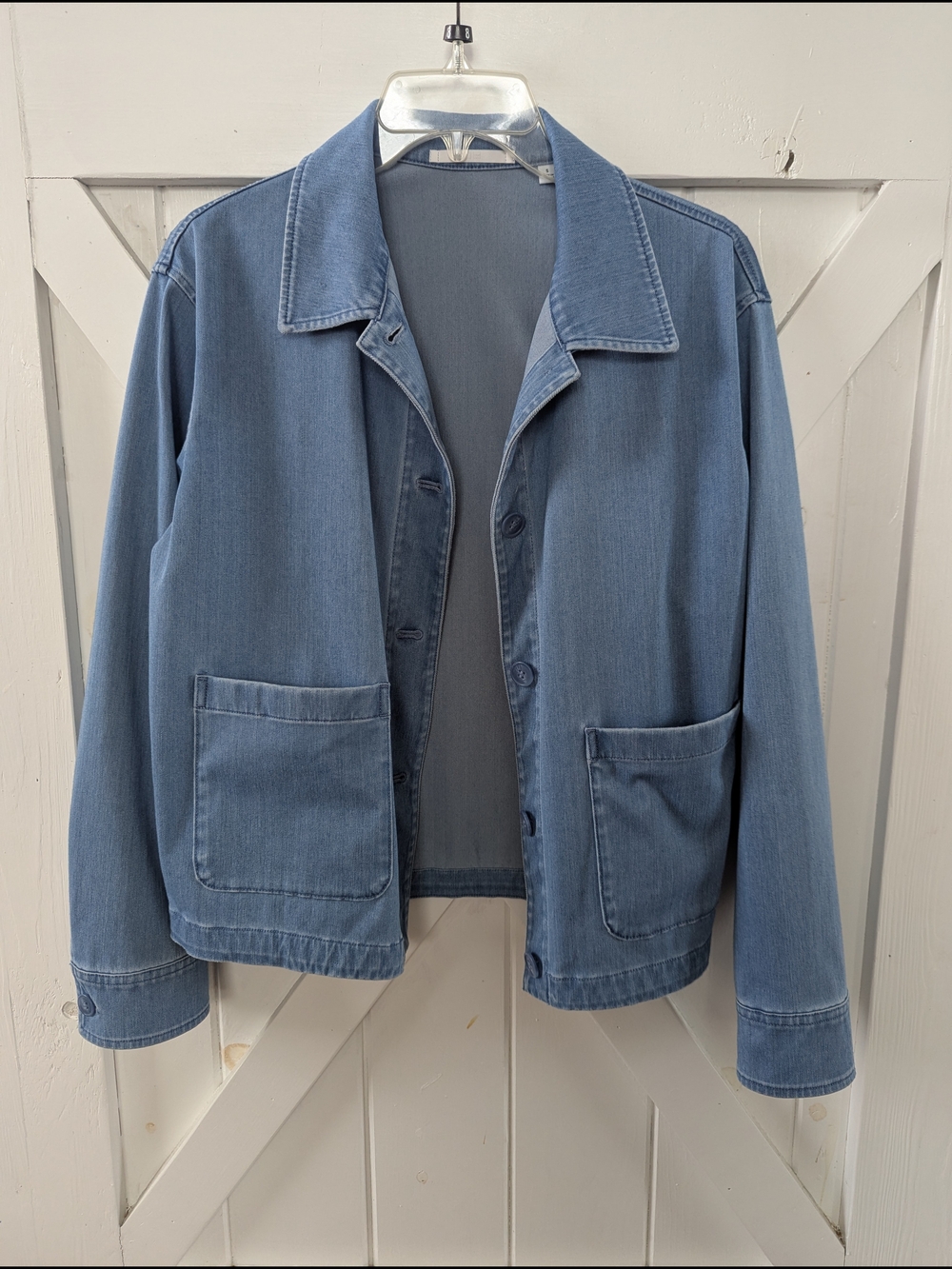 Uniqlo Light Wash Denim Jacket - Classic Button Front